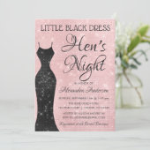 Invitation Petite robe noire rose vif Hen nuit (Debout devant)