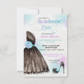 Invitation Petite robe noire Stilettos Bachelorette (Devant)