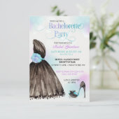 Invitation Petite robe noire Stilettos Bachelorette (Debout devant)