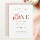 Invitation Petite rose Citrouille Roses Aquarelle 1er anniver