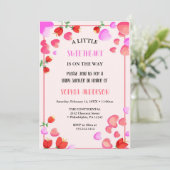 Invitation Petite Saint-Valentin amoureuse avec des fleurs (Debout devant)
