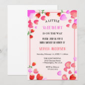 Invitation Petite Saint-Valentin amoureuse avec des fleurs (Devant / Derrière)