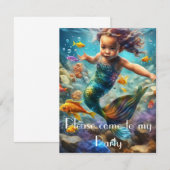 Invitation Petite Sirène (Devant / Derrière)