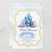 Invitation Petite Sirène 1er anniversaire (Devant / Derrière)