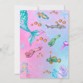 Invitation Petite Sirène, Aquarelle fête d'anniversaire (Dos)