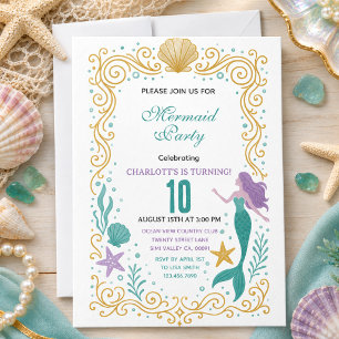 Invitation Petite Sirène d'Or 10e Anniversaire Sous les mers