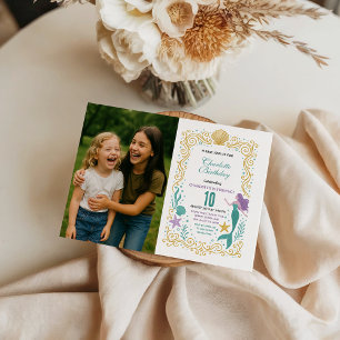 Invitation Petite Sirène d'Or 10e Anniversaire Sous l'océan