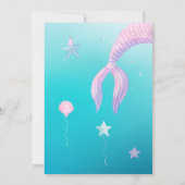 Invitation Petite sirène enfants Double fête Anniversaire (Dos)