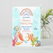 Invitation Petite Sirène et amis Anniversaire (Debout devant)