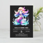 Invitation Petite sirène magique Anniversaire (Debout devant)