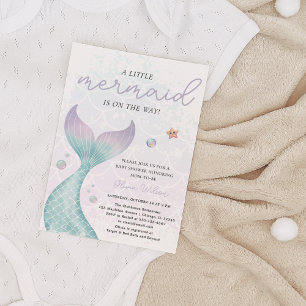 Invitation Petite Sirène, Nautique Sous Le Baby shower De Mer