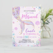 Invitation Petite Sirène Océan Thème Anniversaire (Debout devant)