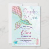 Invitation Petite Sirène ONE der The Sea 1er Anniversaire (Devant)