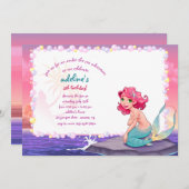 Invitation Petite Sirène Par L'Invitation De La Mer (Devant / Derrière)