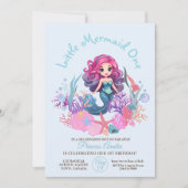 Invitation Petite Sirène Première fête d'anniversaire (Devant)