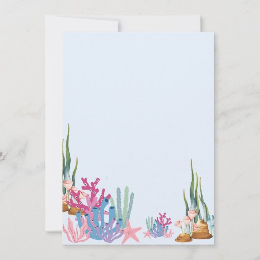 Invitation Petite Sirène Première fête d'anniversaire (Dos)