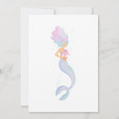 Invitation Petite sirène violet Baby shower rose (Dos)