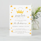 Invitation Petite Soeur Sur Le Chemin Boho Stars Baby shower (Debout devant)