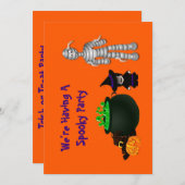 Invitation Petite sorcière et amis (Devant / Derrière)