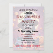 Invitation Petite sorcière mignonne avec des chats et des cit (Dos)