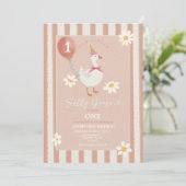 Invitation Petite sotte Goose Daisy Girl 1er anniversaire (Debout devant)