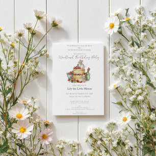 Invitation Petite souris avec gâteau d'anniversaire Anniversa