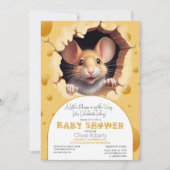 Invitation Petite souris dans le Baby shower au fromage (Devant)