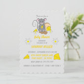 Invitation Petite souris manger baby shower de fromage Invita (Debout devant)