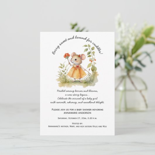 Invitation Petite souris Whimsical dans le Baby shower du jar (Debout devant)
