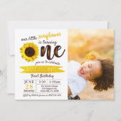 Invitation Petite tournesol 1ère photo d'anniversaire (Devant)