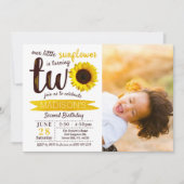 Invitation Petite tournesol 2e photo d'anniversaire (Devant)