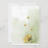 Invitation Petite Tournesol Aquarelle Cinquième Fille Anniver (Dos)