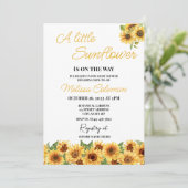 Invitation Petite Tournesol Sur Le Chemin Baby shower (Debout devant)