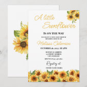 Invitation Petite Tournesol Sur Le Chemin Baby shower (Devant / Derrière)