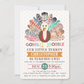 Invitation Petite Turquie Thanksgiving Quel Âge Anniversaire (Devant)