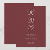 Invitation Petite typographie burgundy minimale et élégante e (Devant / Derrière)