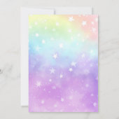 Invitation Petite Unicorne mignonne Pastel mauve Anniversaire (Dos)