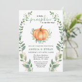 Invitation Petite végétation Citrouille automnale | Baby show (Debout devant)