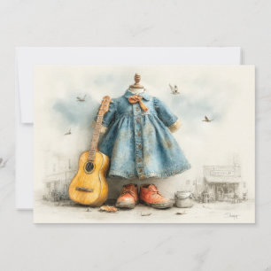 Invitation Petite violoniste - 1ère fille d'anniversaire