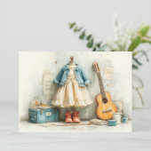 Invitation Petite violoniste - 1ère fille d'anniversaire (Debout devant)