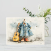 Invitation Petite violoniste – Fille de 1 an (Debout devant)