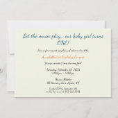 Invitation Petite violoniste – Fille de 1 an (Dos)