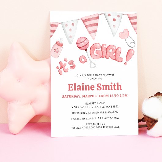 Invitation Petites choses mignonnes C'est un Baby shower de f