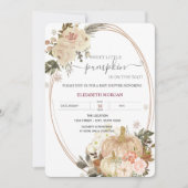 Invitation Petites Citrouilles Fleurs de cadre Baby shower en (Devant)