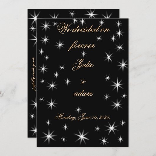 Invitation petites étoiles (Devant / Derrière)