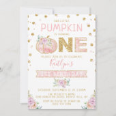 Invitation Petites filles Citrouilles 1er anniversaire (Devant)
