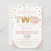 Invitation Petites filles Citrouilles 2e anniversaire (Devant)