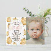 Invitation Petites filles Citrouilles rose automne photo d'an