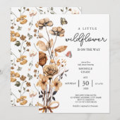 Invitation Petites Filles Fleurs sauvages Petites Bébé Douche (Devant / Derrière)