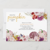 Invitation Petites filles florales rustiques Citrouilles Anni (Devant)